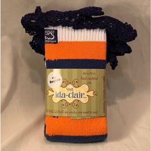 "World's Softest" - Knee highs’ “The Sophie”, Orange & Blue Striped, Women’s